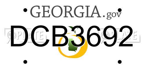 DCB3692 Georgia License Plate