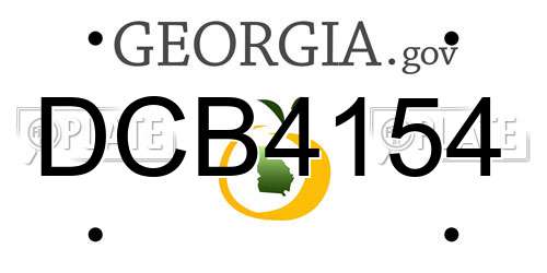 DCB4154 Georgia License Plate