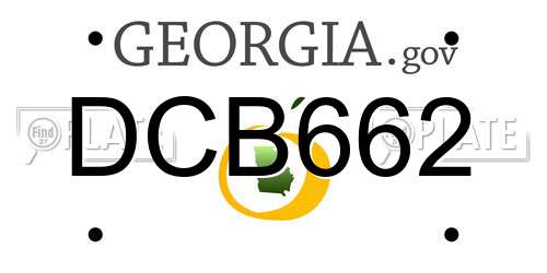 DCB662 Georgia License Plate