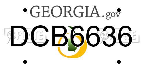 DCB6636 Georgia License Plate