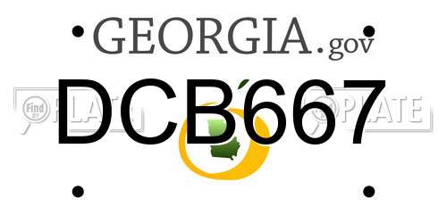 DCB667 Georgia License Plate