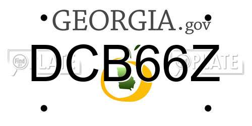 DCB66Z Georgia License Plate