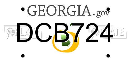 DCB724 Georgia License Plate