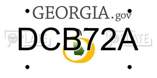 DCB72A Georgia License Plate