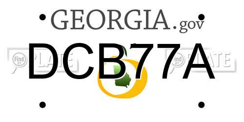 DCB77A Georgia License Plate