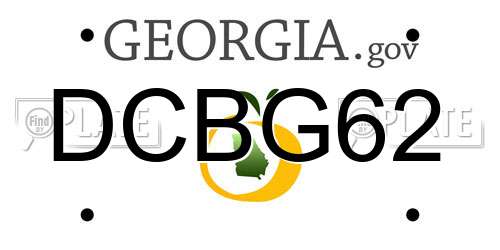 DCBG62 Georgia License Plate