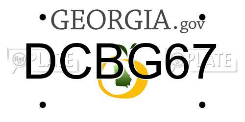 DCBG67 Georgia License Plate