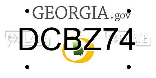 DCBZ74 Georgia License Plate