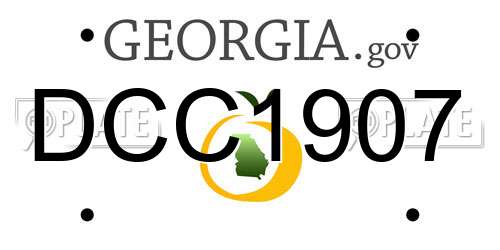 DCC1907 Georgia License Plate