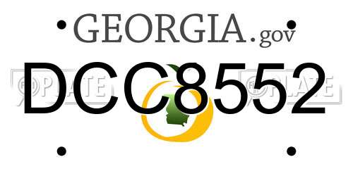 DCC8552 Georgia License Plate