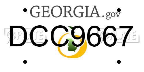 DCC9667 Georgia License Plate