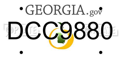 DCC9880 Georgia License Plate