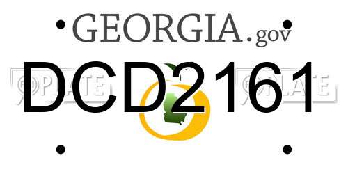 DCD2161 Georgia License Plate