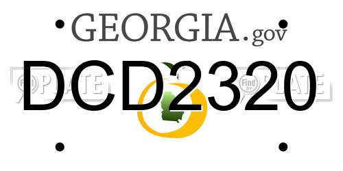 DCD2320 Georgia License Plate