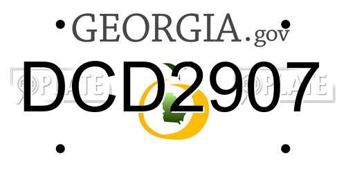 DCD2907 Georgia License Plate