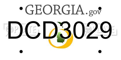 DCD3029 Georgia License Plate