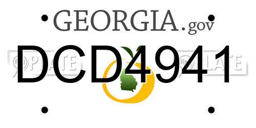 DCD4941 Georgia License Plate