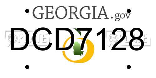 DCD7128 Georgia License Plate