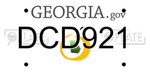 DCD921 Georgia License Plate