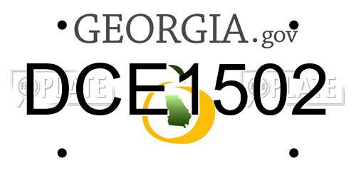 DCE1502 Georgia License Plate