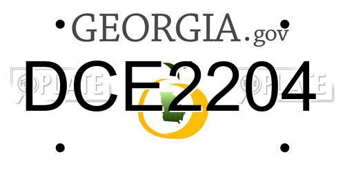 DCE2204 Georgia License Plate