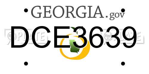 DCE3639 Georgia License Plate