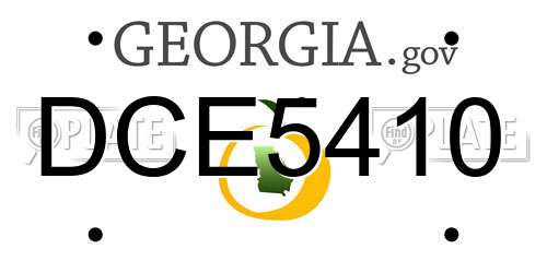 DCE5410 Georgia License Plate