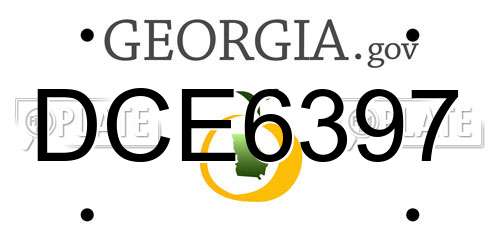 DCE6397 Georgia License Plate