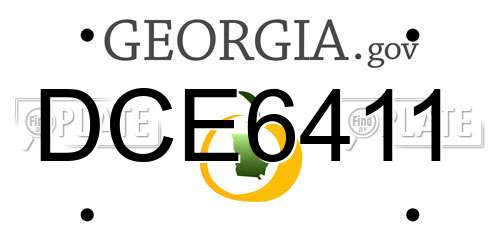 DCE6411 Georgia License Plate