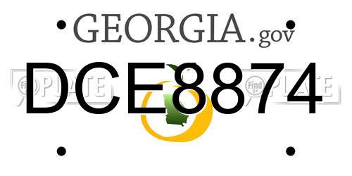 DCE8874 Georgia License Plate