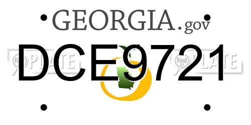 DCE9721 Georgia License Plate