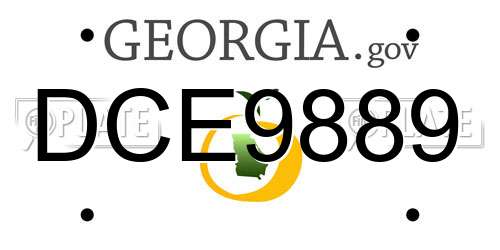DCE9889 Georgia License Plate