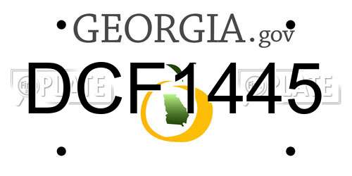 DCF1445 Georgia License Plate