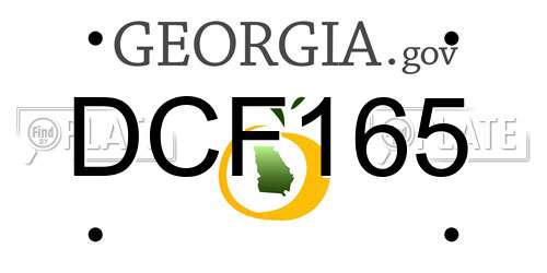 DCF165 Georgia License Plate