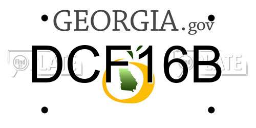 DCF16B Georgia License Plate