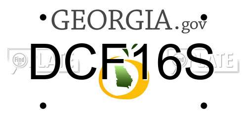 DCF16S Georgia License Plate
