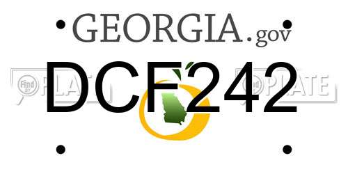 DCF242 Georgia License Plate