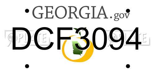 DCF3094 Georgia License Plate