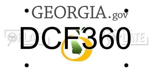 DCF360 Georgia License Plate