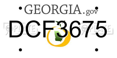 DCF3675 Georgia License Plate