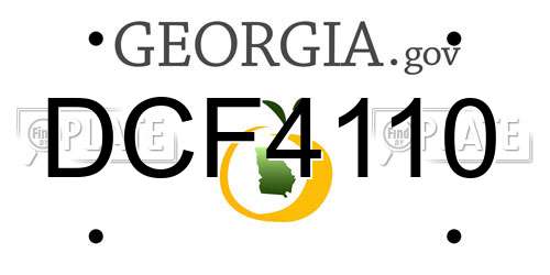 DCF4110 Georgia License Plate