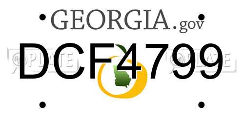 DCF4799 Georgia License Plate