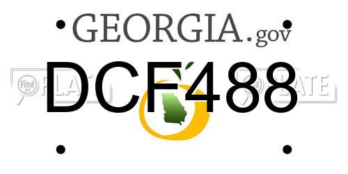 DCF488 Georgia License Plate