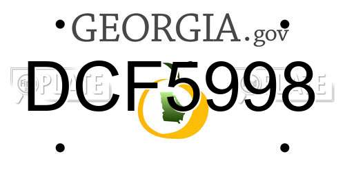 DCF5998 Georgia License Plate