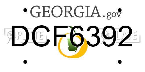 DCF6392 Georgia License Plate