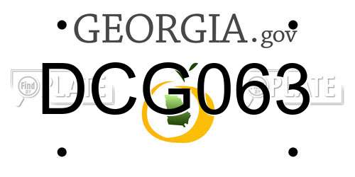 DCG063 Georgia License Plate