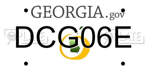 DCG06E Georgia License Plate