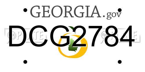 DCG2784 Georgia License Plate