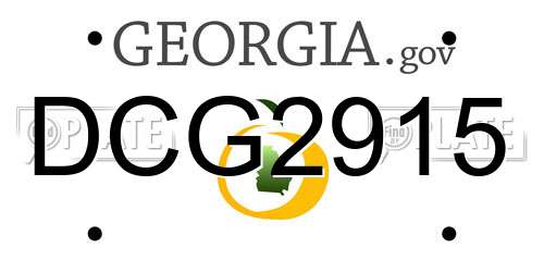 DCG2915 Georgia License Plate
