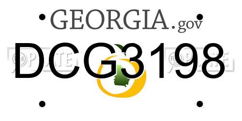 DCG3198 Georgia License Plate